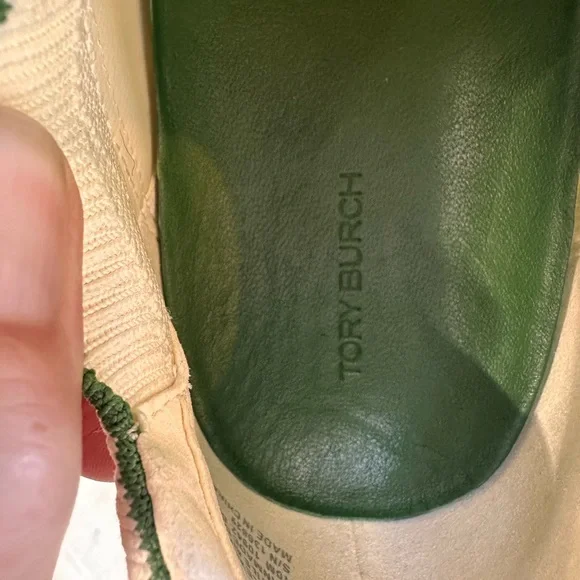 Tory Burch White and Green Athletic Shoes - Picture 8 of 9